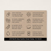 Premium Kraft Ombre Powder Brows Aftercare Kaart (Achterkant)