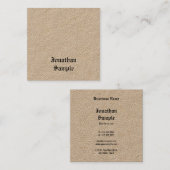Premium Kraft Paper Nostalgic Classic Font Text Vierkante Visitekaartje (Voorkant / Achterkant)