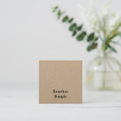 Premium Kraft Paper Nostalgic Classic Font Text Vierkante Visitekaartje (Staand voorkant)