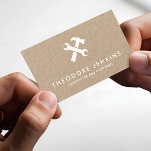 Premium Kraft Papier Klusjesman Timmerman Dienst Visitekaartje