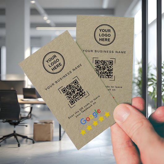 Premium Kraft QR Code Google Review Visitekaartje