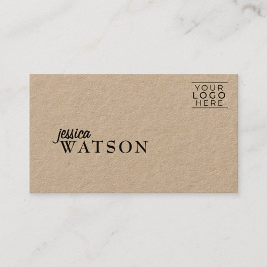 Premium Kraft Rustic Front en Back Personalized Visitekaartje (Voorkant)