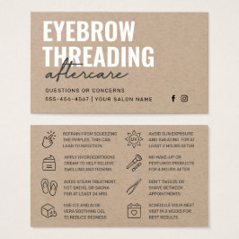 Premium Kraft Simple Eyebrow Threading Aftercare Visitekaartje
