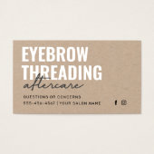Premium Kraft Simple Eyebrow Threading Aftercare Visitekaartje (Voorkant)