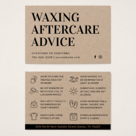 Premium Kraft Waxing Aftercare Kaart Hair Removal