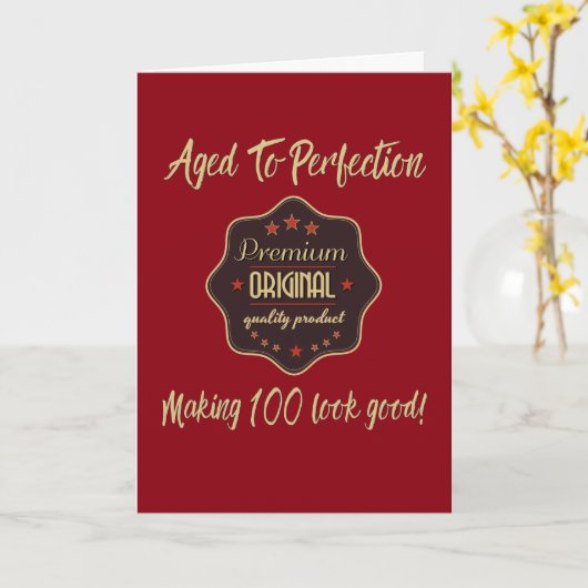 Premium Kwaliteit 100e Verjaardag Kaart (Gele Bloem)