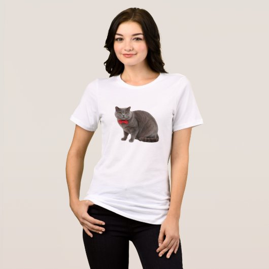 Premium Kwaliteit Kat, Dames Tri-Blend Shirt (Voorkant volledig)