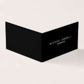 Premium L, nen zwart wit minimalistisch gevouwen Visitekaartje (Buitenkant)