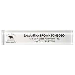 Premium landbouwmerk decoratief rundvee logo naambordje