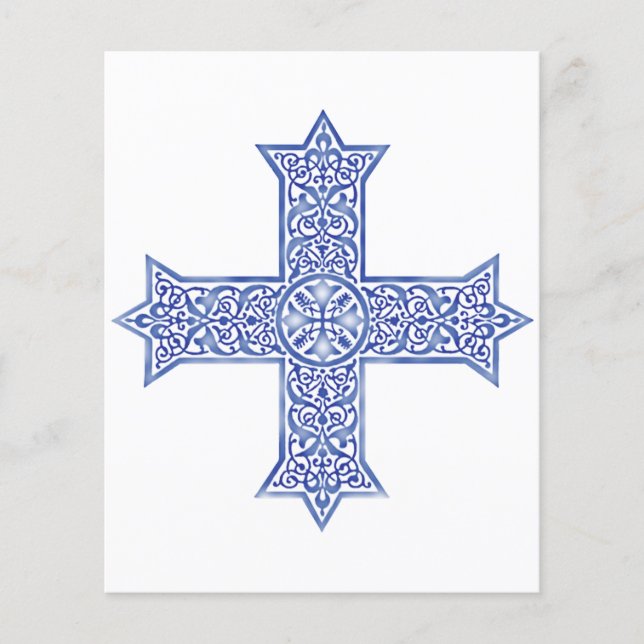 Premium Lapis Blauwe Koptische Kruiskunst (Voorkant)