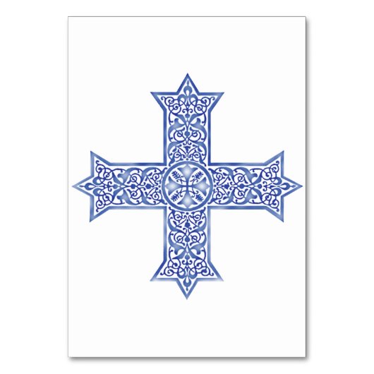 Premium Lapis Blauwe Koptische Kruiskunst Kaart (Voorkant)