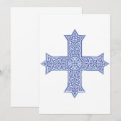 Premium Lapis Blauwe Koptische Kruiskunst Kaart (Voorkant / Achterkant)