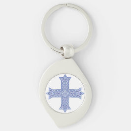 Premium Lapis Blauwe Koptische Kruiskunst Sleutelhanger