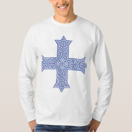 Premium Lapis Blauwe Koptische Kruiskunst T-shirt