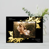 Premium - Lijst voor onyx kerstmis met botanische  Folie Feestdagenkaart (Staand Voorkant)