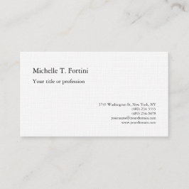 Premium Linen Black White Plain minimalistisch Visitekaartje