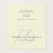 Premium Linen Exclusive Unique Monogram Beige Visitekaartje (Buitenkant ongevouwen)