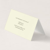 Premium Linen Exclusive Unique Monogram Beige Visitekaartje (Achterkant)