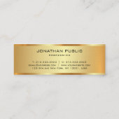 Premium Linen Faux Gold Sjabloon Monogram Initiaal Mini Visitekaartje (Achterkant)