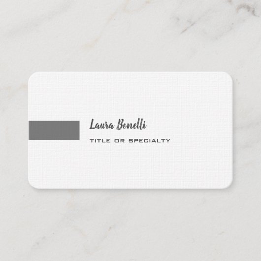 Premium Linen Grey White Professional Modern Visitekaartje (Voorkant)