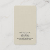 Premium - Linen - Korte hoek - minimalistisch Visitekaartje (Achterkant)
