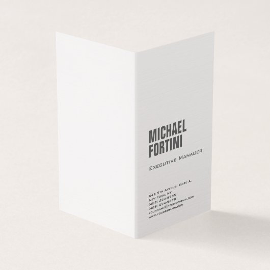 Premium linen minimalistisch modern, vet en glad visitekaartje (Buitenkant)