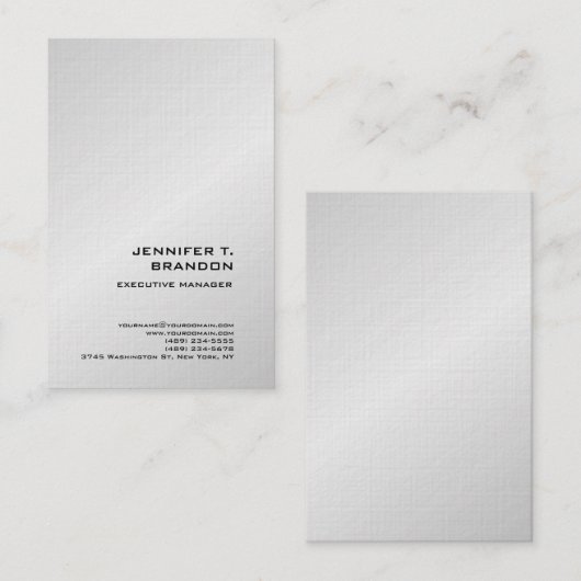 Premium - Linen - minimalistisch platte, moderne z Visitekaartje (Voorkant / Achterkant)