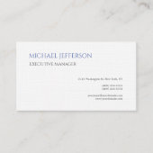 Premium Linen Modern Elegant Eenvoudig Blauw Wit Visitekaartje (Voorkant)