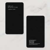 Premium Linen Plain Grey Black Modern minimalist Visitekaartje (Voorkant / Achterkant)