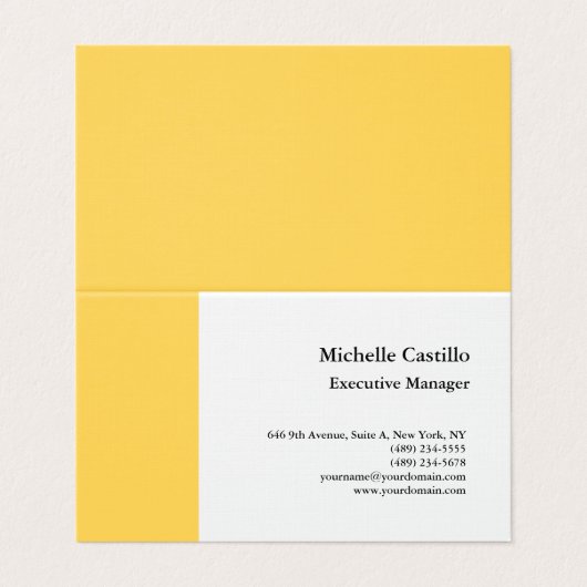 Premium Linen Plain Professional Minimalist Visitekaartje (Buitenkant ongevouwen)