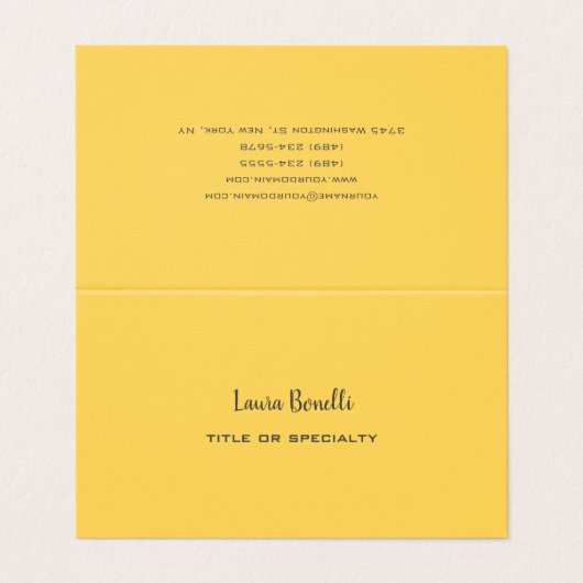 Premium - Linen Professional modern - geel Visitekaartje (Buitenkant ongevouwen)