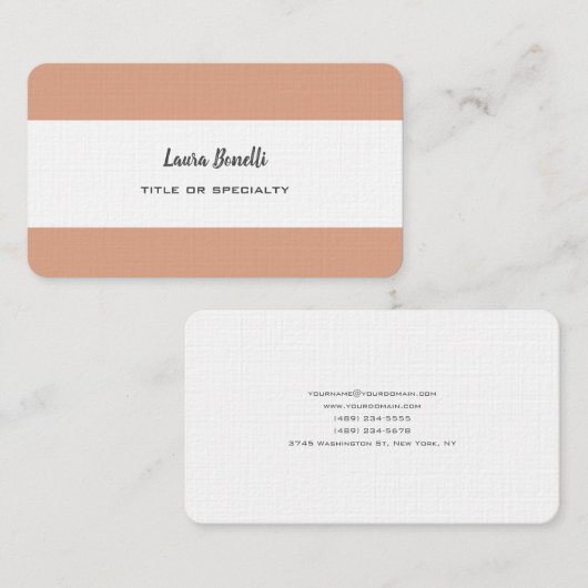 Premium - Linen Professional Modern minimalistisch Visitekaartje (Voorkant / Achterkant)