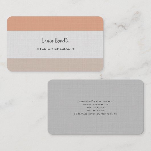 Premium Linen Professional, moderne, minimalistisc Visitekaartje (Voorkant / Achterkant)