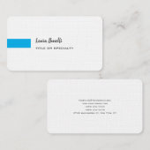 Premium Linen Sky Blue White Professional modern Visitekaartje (Voorkant / Achterkant)