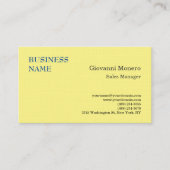 Premium Linen Yellow Minimalist Modern Plain Visitekaartje (Voorkant)