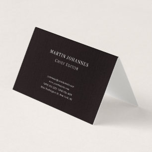 Premium Linnen Elegant Eenvoudig Zwart Minimalisti Visitekaartje