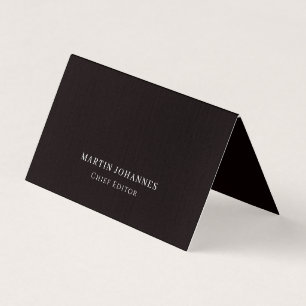 Premium Linnen Elegant Eenvoudig Zwart Minimalisti Visitekaartje