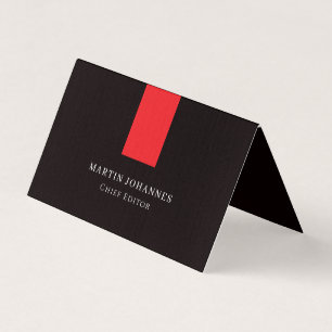 Premium Linnen Elegant Effen Zwart Minimalistisch Visitekaartje
