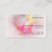 Premium linnen kleurrijke Abstracte kunst elegant Visitekaartje (Voorkant)