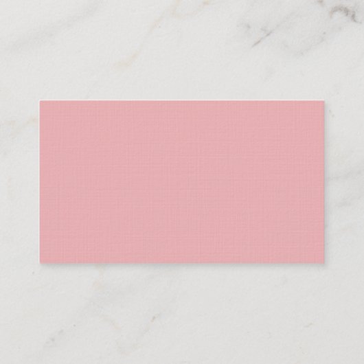 Premium linnen minimalistisch modern roze visitekaartje (Achterkant)