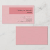 Premium linnen minimalistisch modern roze visitekaartje (Voorkant / Achterkant)