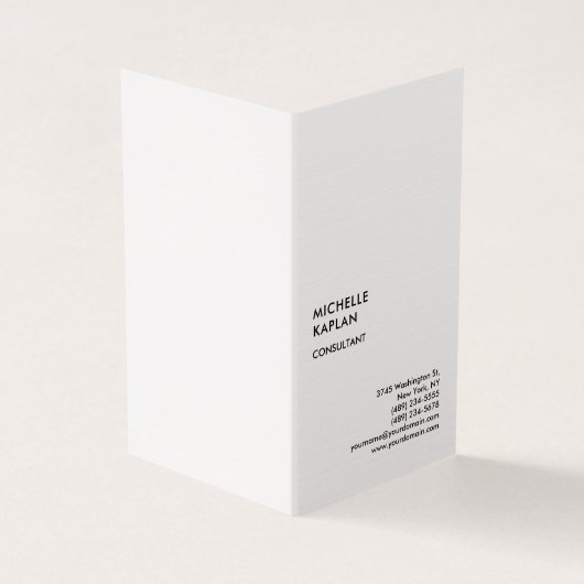 Premium Linnen Modern Professioneel Exclusief Visitekaartje (Buitenkant)