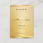 Premium Linnen Moderne Luxe Goud Look Verticaal Visitekaartje (Achterkant)