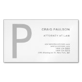 Premium Linnen Monogram Advocaat bij Modern Law Magnetisch Visitekaartje (Voorkant)