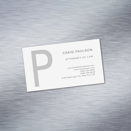 Premium Linnen Monogram Advocaat bij Modern Law Magnetisch Visitekaartje (Voorbeeld)