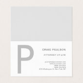 Premium Linnen Monogram Advocaat bij Modern Law Visitekaartje (Buitenkant ongevouwen)