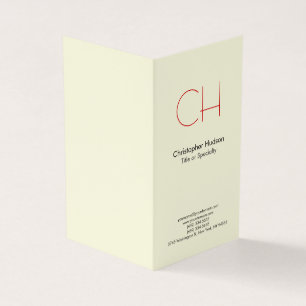 Premium Linnen Rood Trendy Modern Monogram Visitekaartje