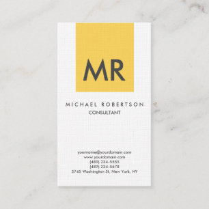 Premium - linnenmonogram - elegant uniek visitekaartje