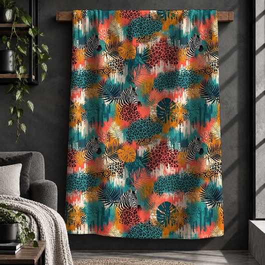 Premium Luipaardprint Abstract Statement Deken A