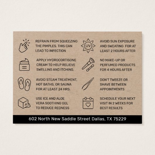 Premium - Luxe Eyebrow Threading Aftercare Visitekaartje (Achterkant)